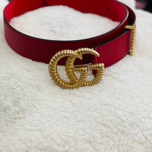 Authentic Gucci Red Wide Belt